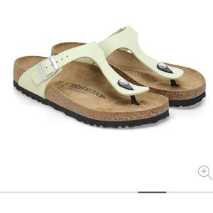 Birkenstock Gizeh Nubuck Leather Faded Lime Size 42
